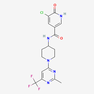 molecular formula C17H17ClF3N5O2 B2429309 5-chloro-6-hydroxy-N-(1-(2-methyl-6-(trifluoromethyl)pyrimidin-4-yl)piperidin-4-yl)nicotinamide CAS No. 2034599-25-0