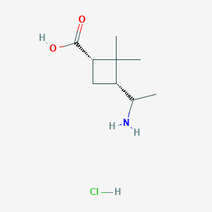 (1S,3R)-3-(1-Aminoethyl)-2,2-dimethylcyclobutane-1-carboxylic acid;hydrochloride
