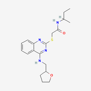 N-butan-2-yl-2-[4-(oxolan-2-ylmethylamino)quinazolin-2-yl]sulfanylacetamide