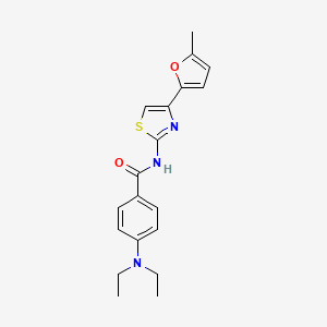 molecular formula C19H21N3O2S B2429320 4-(二乙基氨基)-N-(4-(5-甲基呋喃-2-基)噻唑-2-基)苯甲酰胺 CAS No. 361173-80-0