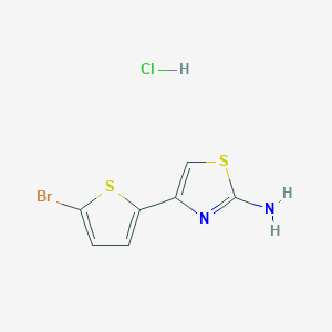 molecular formula C7H6BrClN2S2 B2429326 4-(5-Bromothiophen-2-yl)thiazol-2-amine hydrochloride CAS No. 2173999-43-2