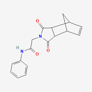 molecular formula C17H16N2O3 B2429341 2-(1,3-dioxo-3a,4,7,7a-tetrahydro-1H-4,7-methanoisoindol-2(3H)-yl)-N-phenylacetamide CAS No. 1005045-02-2