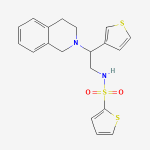 molecular formula C19H20N2O2S3 B2429343 N-(2-(3,4-dihydroisoquinolin-2(1H)-yl)-2-(thiophen-3-yl)ethyl)thiophene-2-sulfonamide CAS No. 955258-85-2
