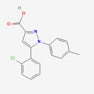 molecular formula C17H13ClN2O2 B2429345 5-(2-chlorophenyl)-1-(4-methylphenyl)-1H-pyrazole-3-carboxylic acid CAS No. 477713-28-3