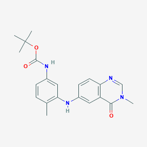 molecular formula C21H24N4O3 B2429346 6-(5-(Boc-amino)-2-methylphenylamino)-3-methyl-4-oxo-3,4-dihydroquinazoline CAS No. 878745-39-2