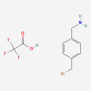 molecular formula C10H11BrF3NO2 B2429349 4-(Bromomethyl)benzylamine tfa salt CAS No. 1956378-98-5; 34403-47-9