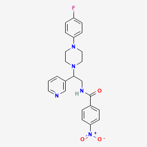 molecular formula C24H24FN5O3 B2429356 N-(2-(4-(4-氟苯基)哌嗪-1-基)-2-(吡啶-3-基)乙基)-4-硝基苯甲酰胺 CAS No. 887207-15-0