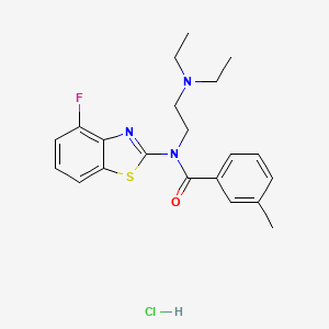 molecular formula C21H25ClFN3OS B2429359 N-(2-(diethylamino)ethyl)-N-(4-fluorobenzo[d]thiazol-2-yl)-3-methylbenzamide hydrochloride CAS No. 1215747-68-4