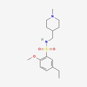 molecular formula C16H26N2O3S B2429360 5-ethyl-2-methoxy-N-((1-methylpiperidin-4-yl)methyl)benzenesulfonamide CAS No. 953232-61-6