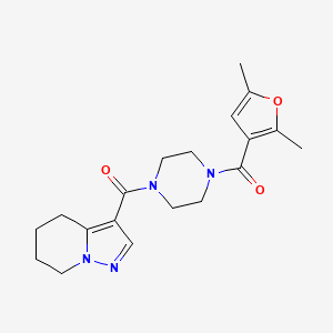 molecular formula C19H24N4O3 B2429363 (4-(2,5-Dimethylfuran-3-carbonyl)piperazin-1-yl)(4,5,6,7-tetrahydropyrazolo[1,5-a]pyridin-3-yl)methanone CAS No. 2034545-17-8