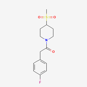 2-(4-Fluorophenyl)-1-(4-(methylsulfonyl)piperidin-1-yl)ethanone