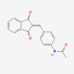 molecular formula C18H13NO3 B2429371 N-{4-[(1,3-二氧代-2,3-二氢-1H-茚-2-亚甲基)甲基]苯基}乙酰胺 CAS No. 31060-55-6