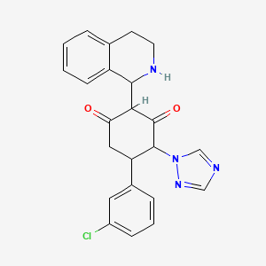 5-(3-chlorophenyl)-2-(1,2,3,4-tetrahydro-1-isoquinolinyl)-4-(1H-1,2,4-triazol-1-yl)-1,3-cyclohexanedione