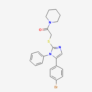 2-((5-(4-bromophenyl)-1-phenyl-1H-imidazol-2-yl)thio)-1-(piperidin-1-yl)ethanone