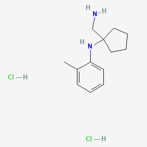 molecular formula C13H22Cl2N2 B2429385 N-[1-(aminomethyl)cyclopentyl]-2-methylaniline dihydrochloride CAS No. 1864056-48-3