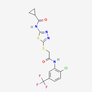 N-(5-((2-((2-chloro-5-(trifluoromethyl)phenyl)amino)-2-oxoethyl)thio)-1,3,4-thiadiazol-2-yl)cyclopropanecarboxamide