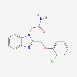 molecular formula C16H14ClN3O2 B2429392 2-(2-((2-chlorophenoxy)methyl)-1H-benzo[d]imidazol-1-yl)acetamide CAS No. 955317-63-2