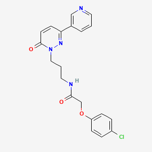 molecular formula C20H19ClN4O3 B2429394 2-(4-chlorophenoxy)-N-(3-(6-oxo-3-(pyridin-3-yl)pyridazin-1(6H)-yl)propyl)acetamide CAS No. 1021108-85-9