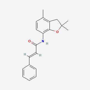 (E)-3-phenyl-N-(2,2,4-trimethyl-3H-1-benzofuran-7-yl)prop-2-enamide