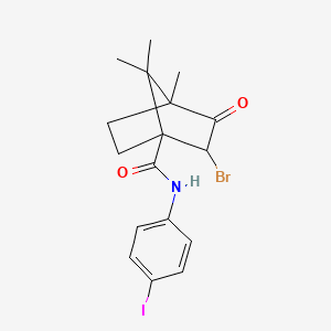 2-bromo-N-(4-iodophenyl)-4,7,7-trimethyl-3-oxobicyclo[2.2.1]heptane-1-carboxamide