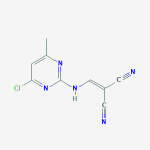 molecular formula C9H6ClN5 B2429412 2-{[(4-Chloro-6-methylpyrimidin-2-yl)amino]methylidene}propanedinitrile CAS No. 946386-68-1