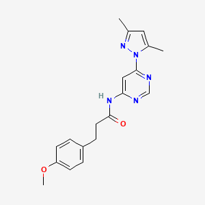 N-(6-(3,5-dimethyl-1H-pyrazol-1-yl)pyrimidin-4-yl)-3-(4-methoxyphenyl)propanamide