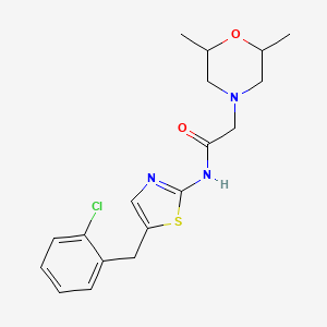 N-[5-[(2-chlorophenyl)methyl]-1,3-thiazol-2-yl]-2-(2,6-dimethylmorpholin-4-yl)acetamide