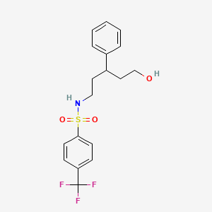 molecular formula C18H20F3NO3S B2429483 N-(5-hydroxy-3-phenylpentyl)-4-(trifluoromethyl)benzenesulfonamide CAS No. 1790195-57-1