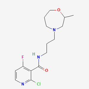 molecular formula C15H21ClFN3O2 B2429494 2-Chloro-4-fluoro-N-[3-(2-methyl-1,4-oxazepan-4-yl)propyl]pyridine-3-carboxamide CAS No. 2224399-23-7