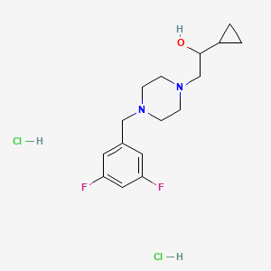 molecular formula C16H24Cl2F2N2O B2429496 1-Cyclopropyl-2-(4-(3,5-difluorobenzyl)piperazin-1-yl)ethanol dihydrochloride CAS No. 1396712-39-2
