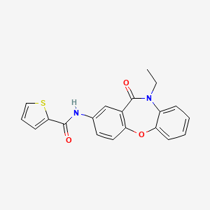 molecular formula C20H16N2O3S B2429503 N-(10-ethyl-11-oxo-10,11-dihydrodibenzo[b,f][1,4]oxazepin-2-yl)thiophene-2-carboxamide CAS No. 922108-07-4