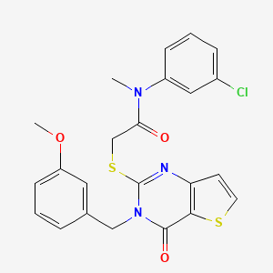 molecular formula C23H20ClN3O3S2 B2429506 N-(3-氯苯基)-2-{[3-(3-甲氧基苄基)-4-氧代-3,4-二氢噻吩并[3,2-d]嘧啶-2-基]硫代}-N-甲基乙酰胺 CAS No. 1252904-69-0