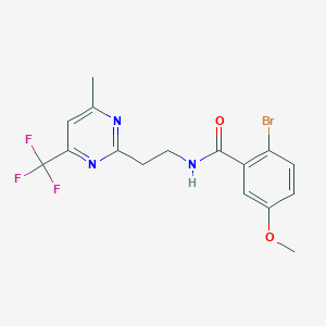 molecular formula C16H15BrF3N3O2 B2429509 2-bromo-5-methoxy-N-(2-(4-methyl-6-(trifluoromethyl)pyrimidin-2-yl)ethyl)benzamide CAS No. 1396707-54-2