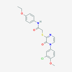 molecular formula C21H20ClN3O4S B2429516 2-((4-(3-氯-4-甲氧基苯基)-3-氧代-3,4-二氢吡嗪-2-基)硫代)-N-(4-乙氧基苯基)乙酰胺 CAS No. 899944-11-7