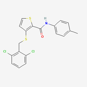 molecular formula C19H15Cl2NOS2 B2429520 3-[(2,6-dichlorobenzyl)sulfanyl]-N-(4-methylphenyl)-2-thiophenecarboxamide CAS No. 251096-90-9
