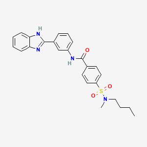 molecular formula C25H26N4O3S B2429521 N-[3-(1H-苯并咪唑-2-基)苯基]-4-[丁基(甲基)磺酰胺基]苯甲酰胺 CAS No. 683770-06-1