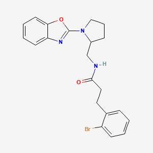 molecular formula C21H22BrN3O2 B2429532 N-((1-(苯并[d]恶唑-2-基)吡咯烷-2-基)甲基)-3-(2-溴苯基)丙酰胺 CAS No. 1797140-61-4