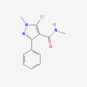 molecular formula C12H12ClN3O B2429535 5-氯-N,1-二甲基-3-苯基-1H-吡唑-4-甲酰胺 CAS No. 318237-81-9