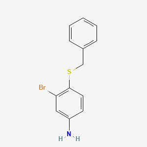 molecular formula C13H12BrNS B2429539 4-(Benzylsulfanyl)-3-bromoaniline CAS No. 1250718-37-6