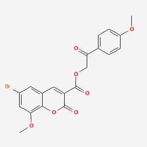 molecular formula C20H15BrO7 B2429545 2-(4-methoxyphenyl)-2-oxoethyl 6-bromo-8-methoxy-2-oxo-2H-chromene-3-carboxylate CAS No. 941897-62-7