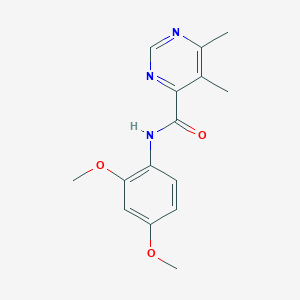 molecular formula C15H17N3O3 B2429552 N-(2,4-Dimethoxyphenyl)-5,6-dimethylpyrimidine-4-carboxamide CAS No. 2415471-32-6