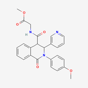 molecular formula C25H23N3O5 B2429556 Methyl 2-((2-(4-methoxyphenyl)-1-oxo-3-(3-pyridyl)-4-2,3,4-trihydroisoquinolyl)carbonylamino)acetate CAS No. 1024154-11-7