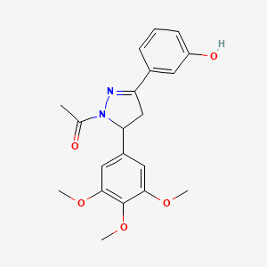 1-(3-(3-hydroxyphenyl)-5-(3,4,5-trimethoxyphenyl)-4,5-dihydro-1H-pyrazol-1-yl)ethanone