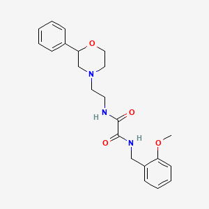 molecular formula C22H27N3O4 B2429587 N1-(2-甲氧基苄基)-N2-(2-(2-苯基吗啉代烷基)乙基)草酰胺 CAS No. 954025-47-9