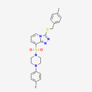 molecular formula C24H24FN5O2S2 B2429589 8-((4-(4-氟苯基)哌嗪-1-基)磺酰基)-3-((4-甲基苄基)硫代)-[1,2,4]三唑并[4,3-a]吡啶 CAS No. 1116076-87-9