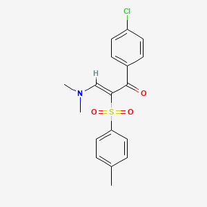 molecular formula C18H18ClNO3S B2429593 1-(4-氯苯基)-3-(二甲氨基)-2-[(4-甲基苯基)磺酰基]-2-丙烯-1-酮 CAS No. 338417-78-0