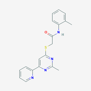 2-((2-methyl-6-(pyridin-2-yl)pyrimidin-4-yl)thio)-N-(o-tolyl)acetamide