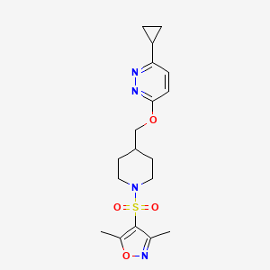 4-[4-[(6-Cyclopropylpyridazin-3-yl)oxymethyl]piperidin-1-yl]sulfonyl-3,5-dimethyl-1,2-oxazole