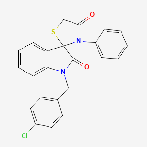 molecular formula C23H17ClN2O2S B2429659 1-[(4-氯苯基)甲基]-3'-苯基-1,2-二氢螺[吲哚-3,2'-[1,3]噻唑烷]-2,4'-二酮 CAS No. 338419-04-8