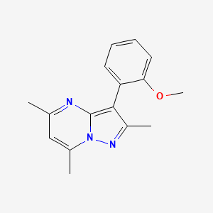 molecular formula C16H17N3O B2429683 3-(2-Methoxyphenyl)-2,5,7-trimethylpyrazolo[1,5-a]pyrimidine CAS No. 797028-37-6